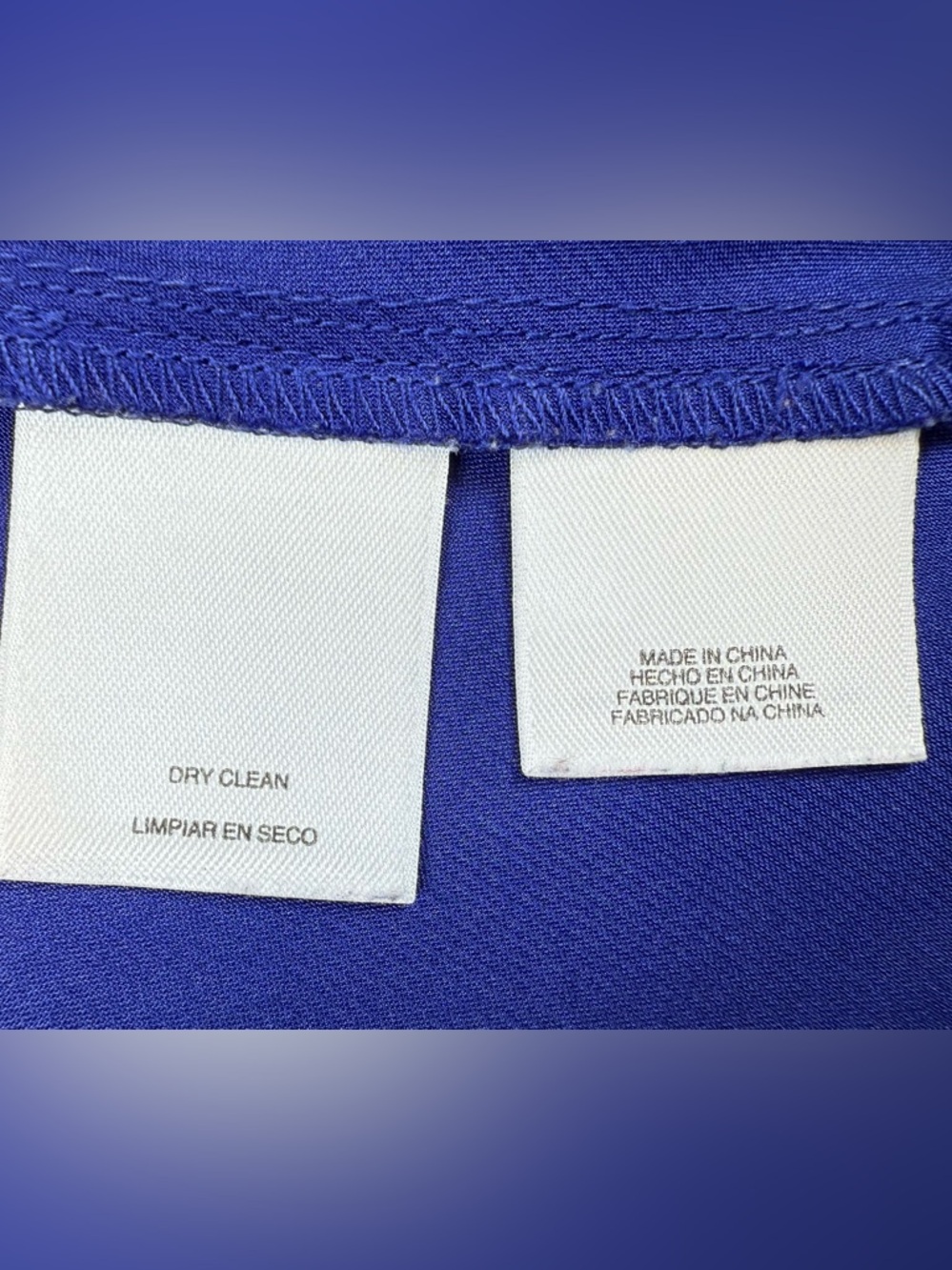 Black Label by Evan Picone XL Cobalt Blue Sleeveless Satin Tie Neck Blouse - Picture 8 of 11